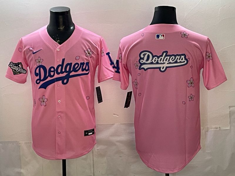 Men Nike 2026 Los Angeles Dodgers Blank Pink Sakura Edition Game MLB Jersey 0012